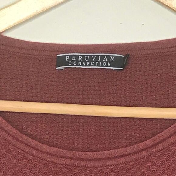 Peruvian Collection Sz S Maroon Sweater - Picture 3 of 8